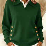 Vynette | Sweter Polo z Dekoltem w Serek