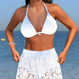 Wiktoria – Jednobarwny Koronkowy Zestaw Bikini