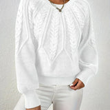 Gabriela | Sweter z Warkoczowym Splotem i Rekawami Reglan
