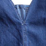 Ciemnoniebieska, bezrękawnikowa sukienka midi z denimu