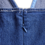 Ciemnoniebieska, bezrękawnikowa sukienka midi z denimu