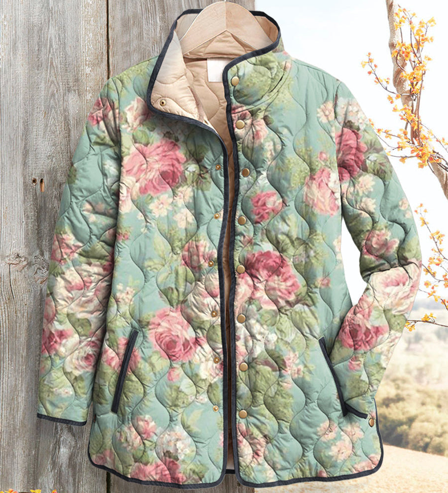 Winifred | Pikowana Kurtka Vintage Stokrotki