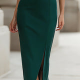 Sukienka midi bodycon z dekoltem off-shoulder