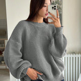 Natalia | Oversizowy Sweter z Bufiastymi Rekawami