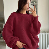 Natalia | Oversizowy Sweter z Bufiastymi Rekawami