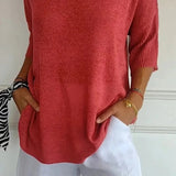 Kinga | Oversizowy Sweter z Dekoltem w Serek