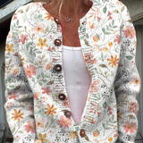 Greta | Rozpinany Sweter w Kwiaty Vintage