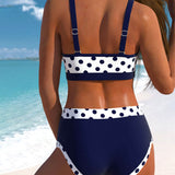Klaudia – Bikini z Wysokim Stanem w Groszki i Patchwork