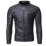 Elegancka skórzana kurtka slim-fit