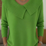 Kinga | Cieply Sweter z Miekkim Kolnierzem