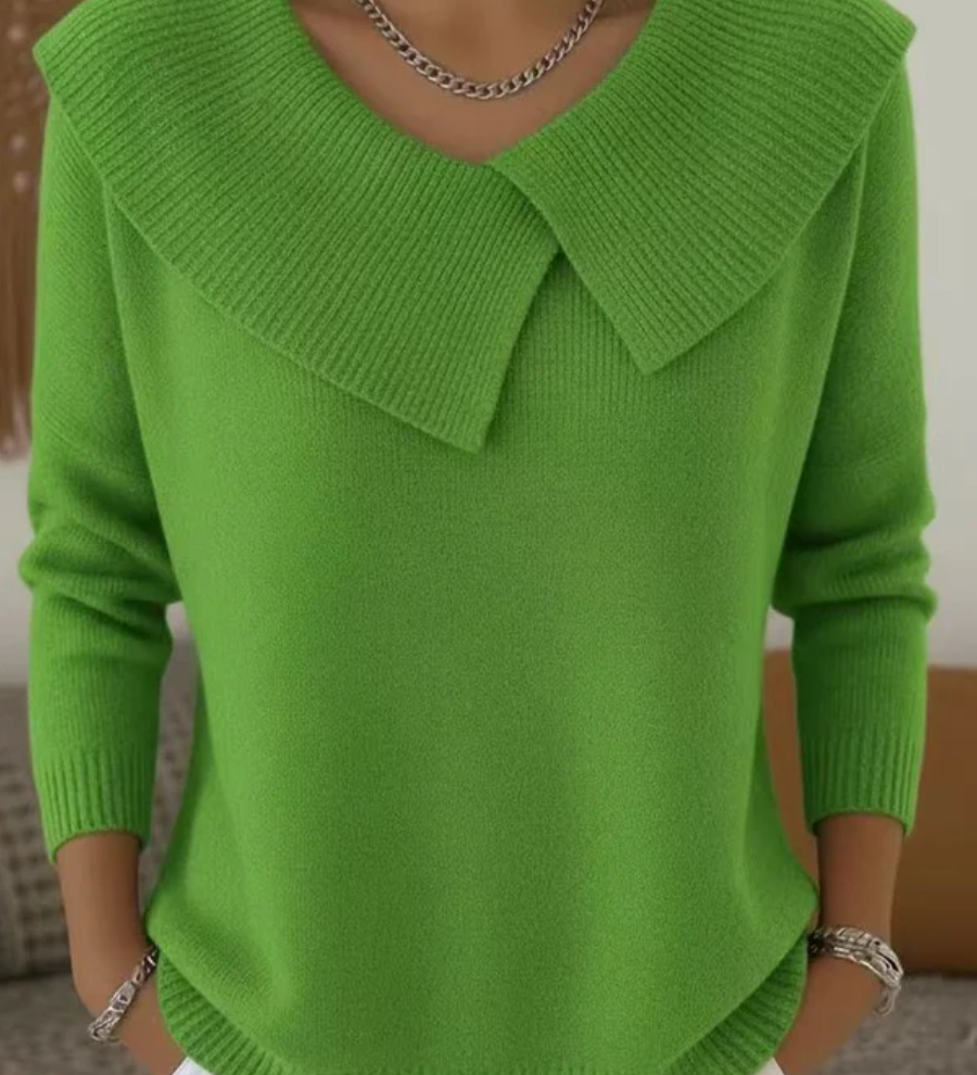 Kinga | Cieply Sweter z Miekkim Kolnierzem