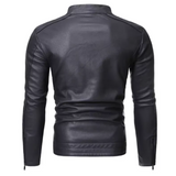 Elegancka skórzana kurtka slim-fit