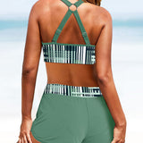 Kamila – Żebrowane Bikini z Wysokim Stanem