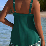 Anna – Tankini w Paski z Szortami Plażowymi