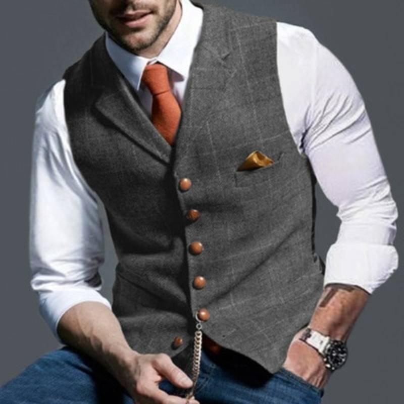 Męska Uniwersalna Kamizelka Codziennej Elegancji