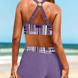 Kamila – Żebrowane Bikini z Wysokim Stanem