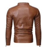 Elegancka skórzana kurtka slim-fit