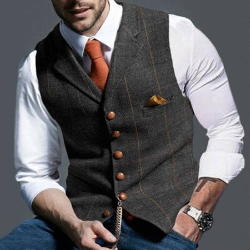 Męska Uniwersalna Kamizelka Codziennej Elegancji