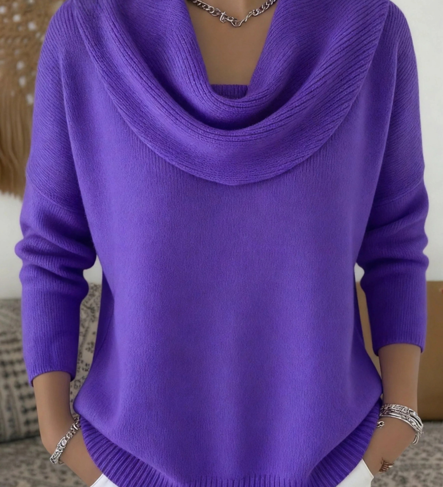 Teodora | Sweter z Kominiastym Kolnierzem z Welny Merynosowej