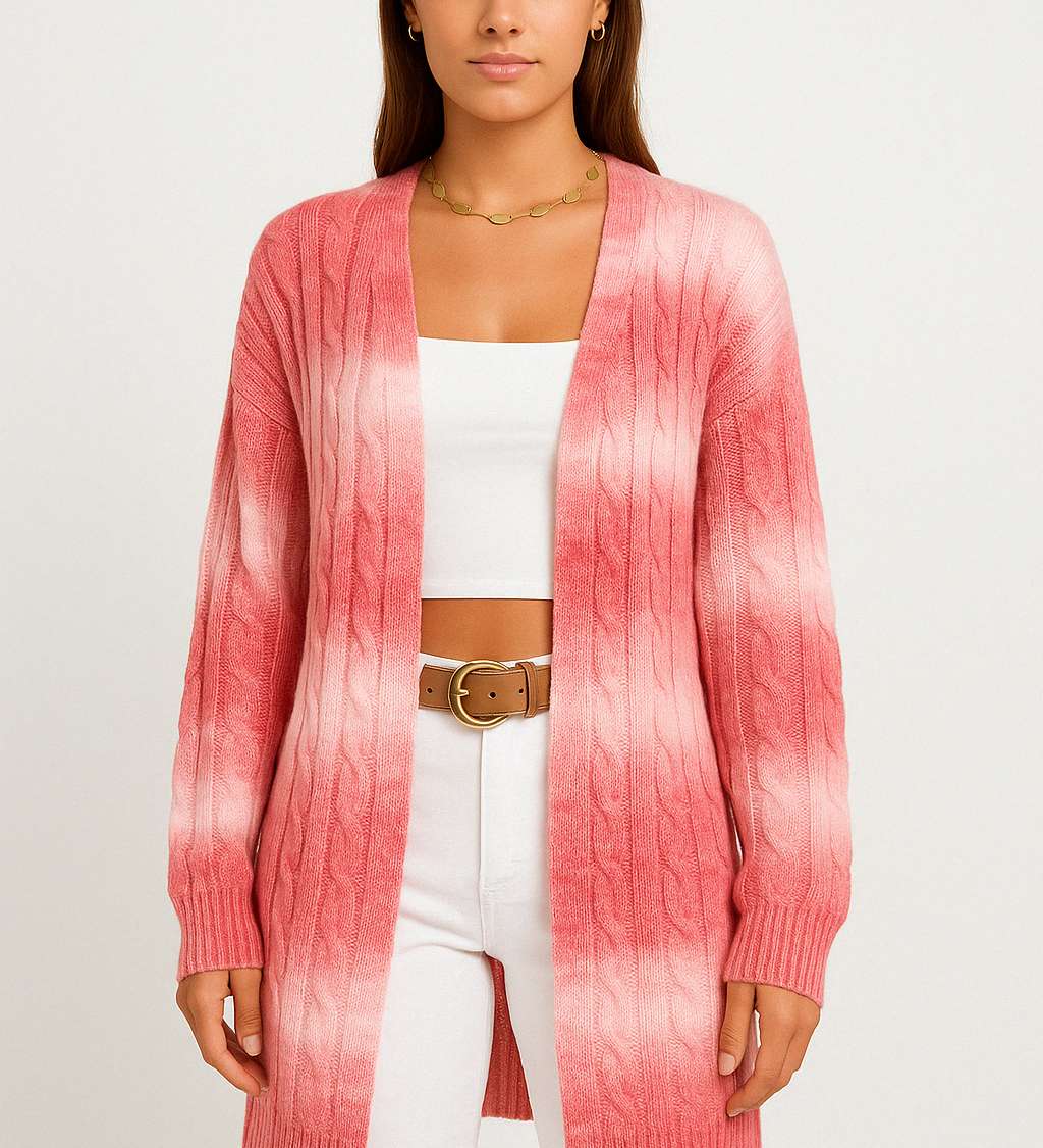 Emma | Dlugi Rozpinany Kardigan z Miekkiej Dzianiny w Stylu Duster