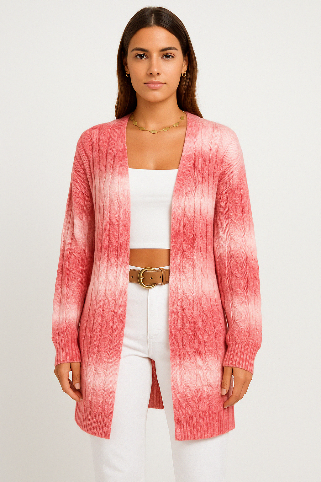 Emma | Dlugi Rozpinany Kardigan z Miekkiej Dzianiny w Stylu Duster