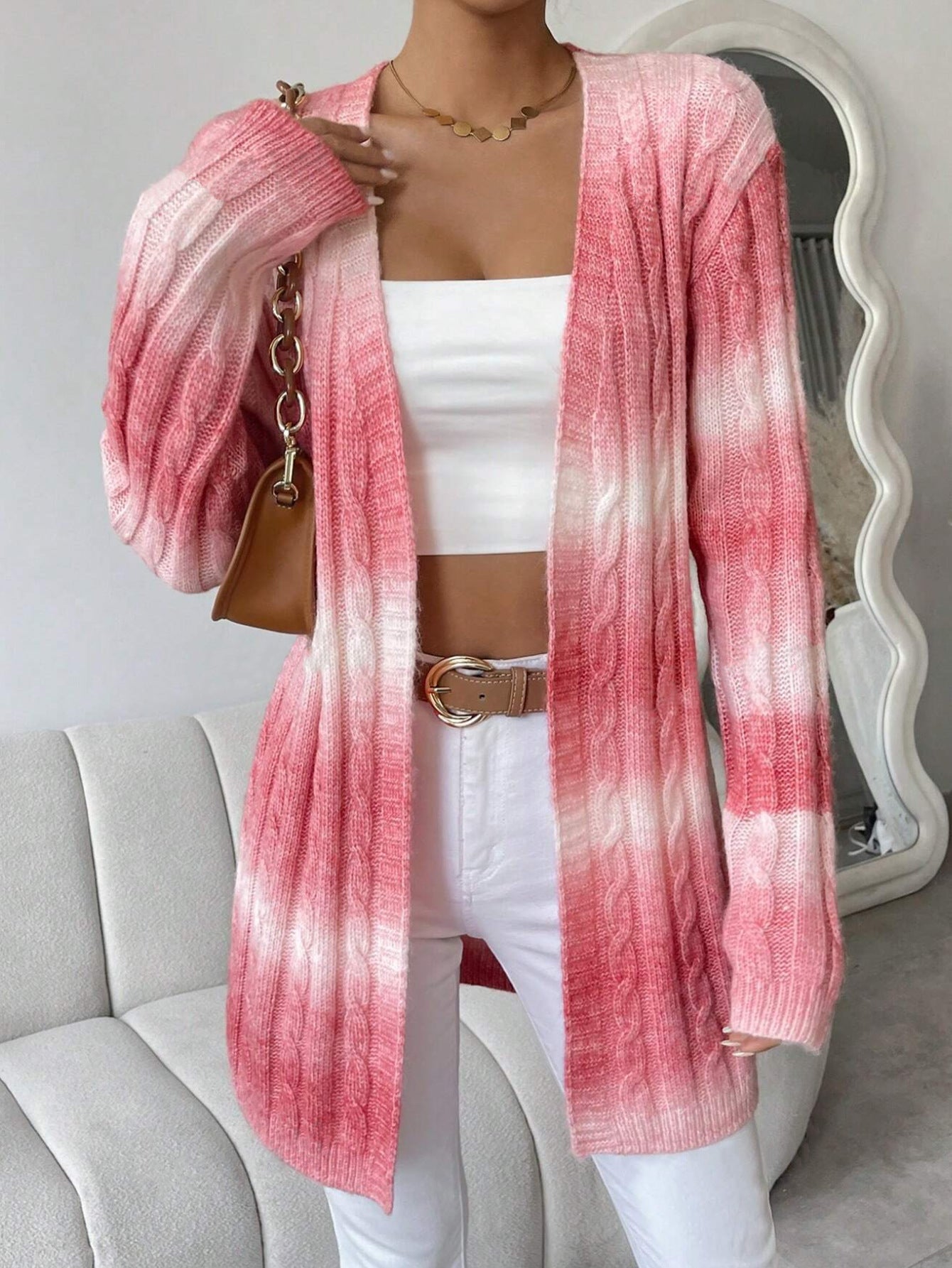 Emma | Dlugi Rozpinany Kardigan z Miekkiej Dzianiny w Stylu Duster