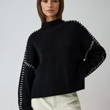 Malwina | Oversizowy Sweter z Golfem Stojka