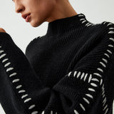 Malwina | Oversizowy Sweter z Golfem Stojka