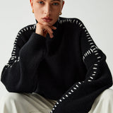 Malwina | Oversizowy Sweter z Golfem Stojka