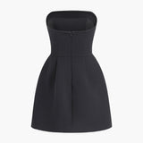 Sukienka Mini z Solidnego Materiału
