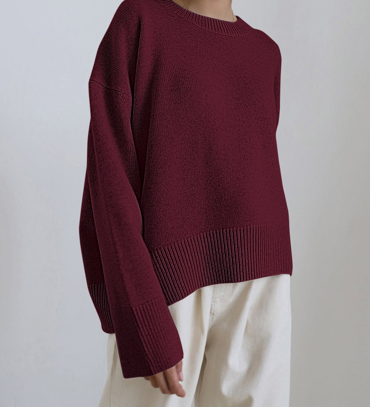 Laura | Oversizowy Sweter z Okraglym Dekoltem