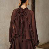 Zestaw Mini Sukienki z Tiered Ruffle Chiffon z Podszewką