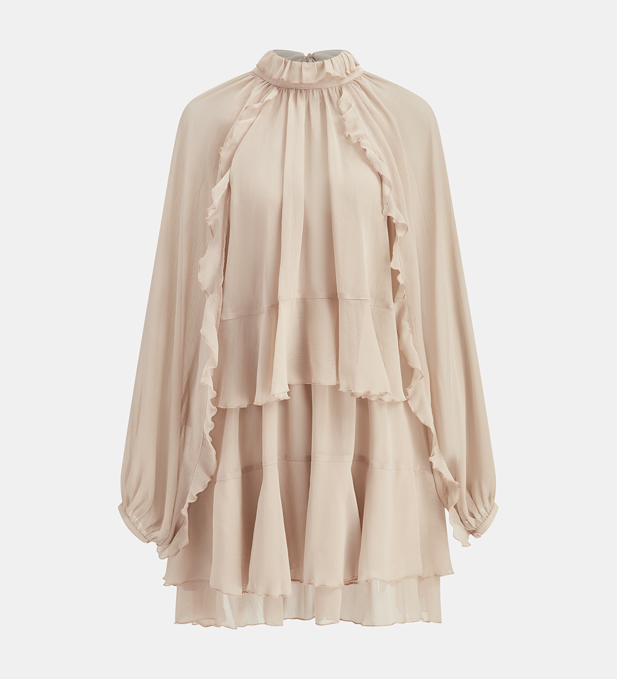 Zestaw Mini Sukienki z Tiered Ruffle Chiffon z Podszewką