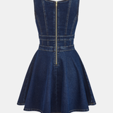 Sukienka mini z denimu z podwójnym zapięciem