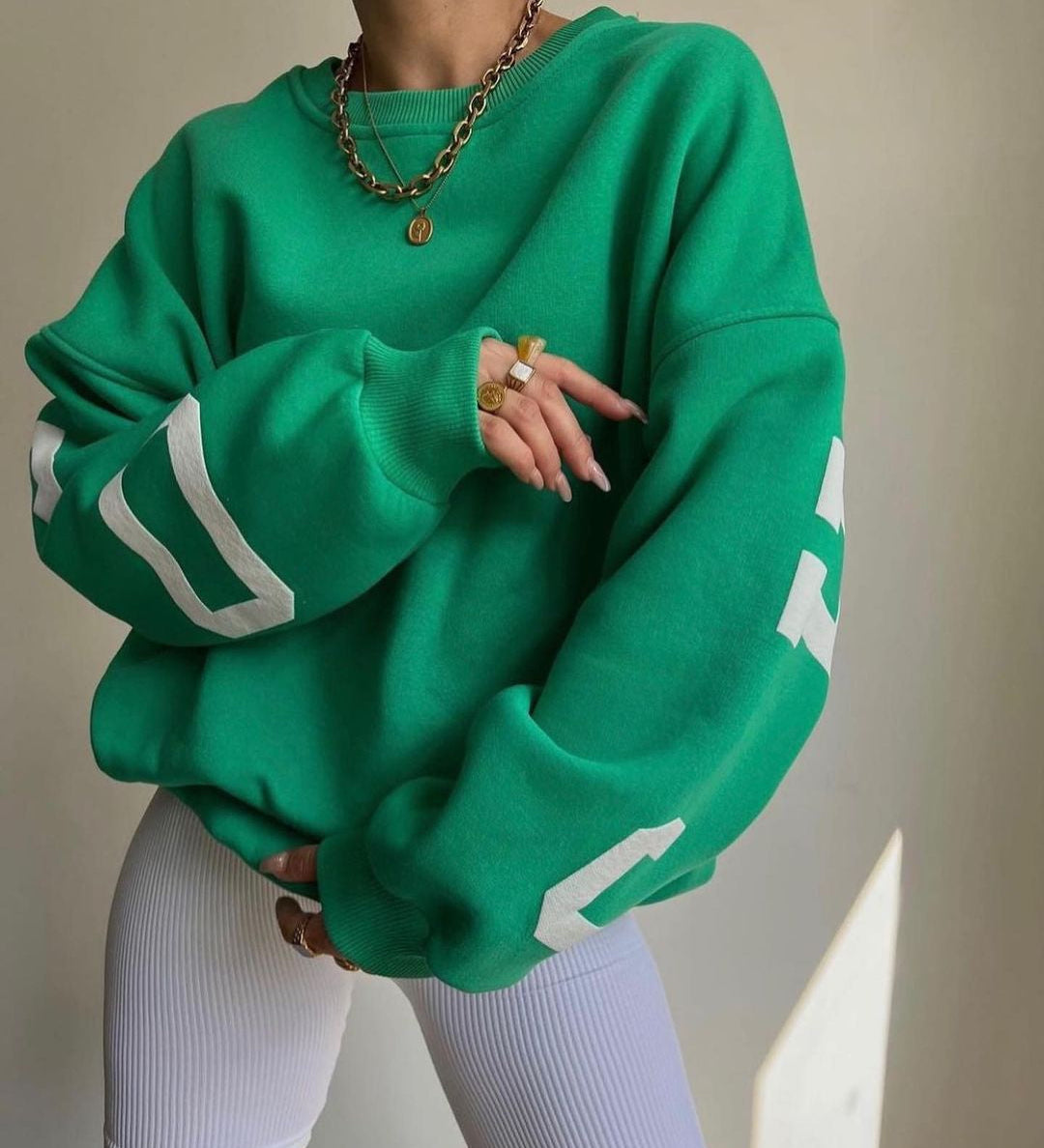 Bianka | Oversizowy Sweter z Nadrukiem Graficznym