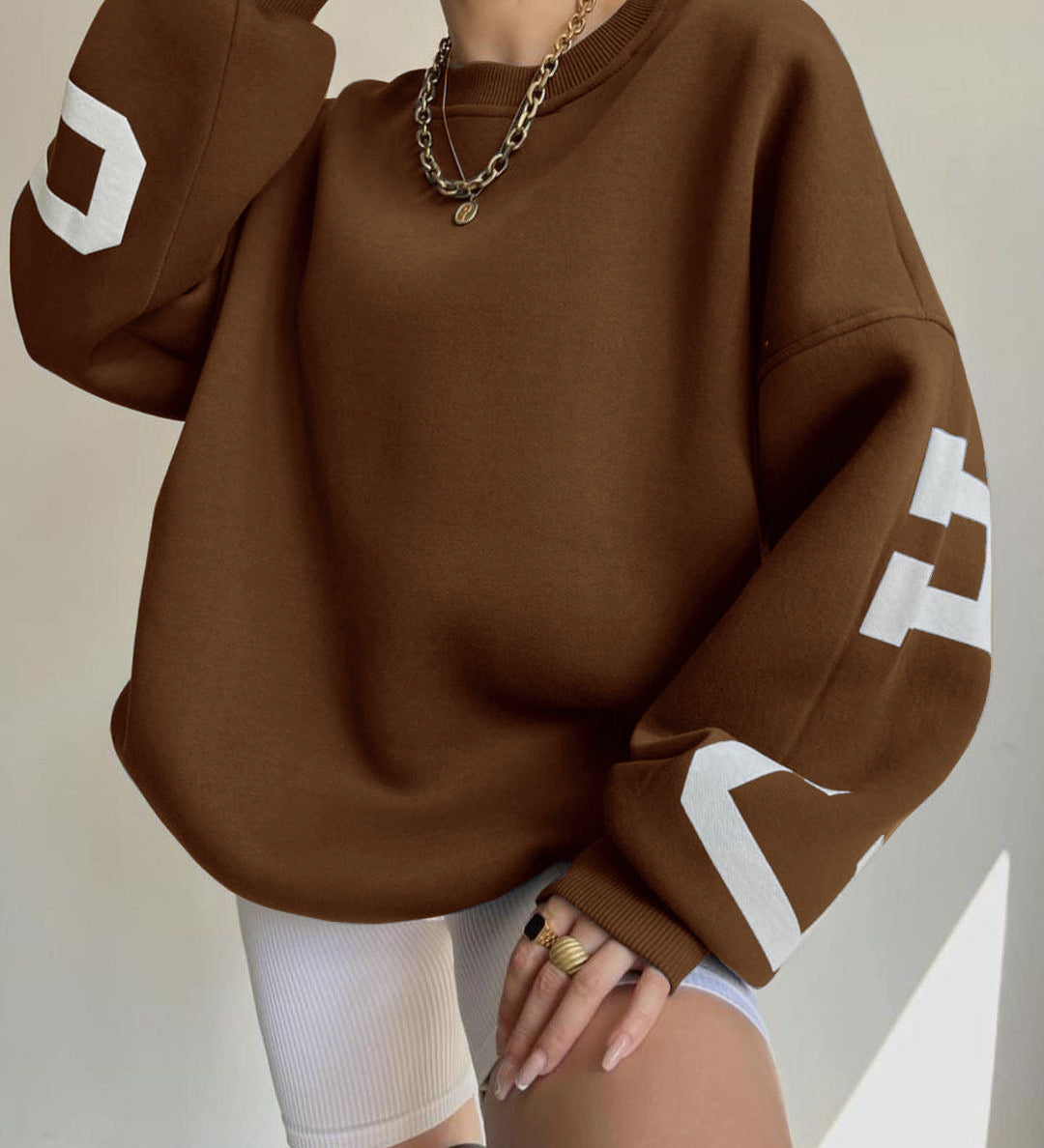 Bianka | Oversizowy Sweter z Nadrukiem Graficznym