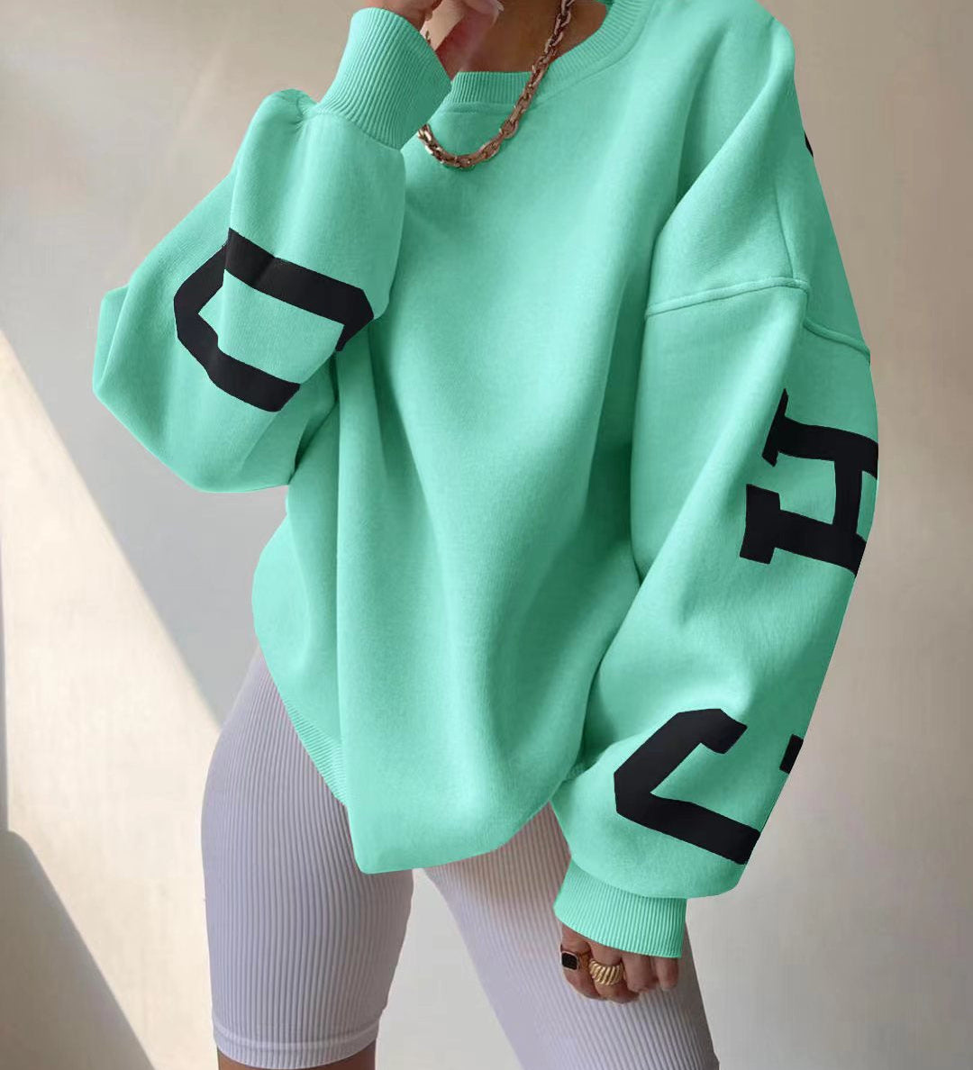 Bianka | Oversizowy Sweter z Nadrukiem Graficznym