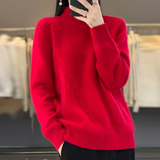 Felicja | Sweter z Golfem Stojka i Dlugim Rekawem