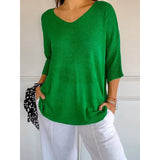 Kinga | Oversizowy Sweter z Dekoltem w Serek
