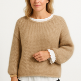 Roza | Oversizowy Sweter z Okraglym Dekoltem