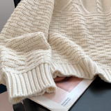 Janina | Sweter z Okraglym Dekoltem i Warkoczowym Splotem