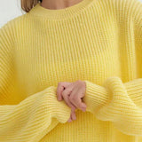 Klaudia | Teksturowany Sweter z Okraglym Dekoltem
