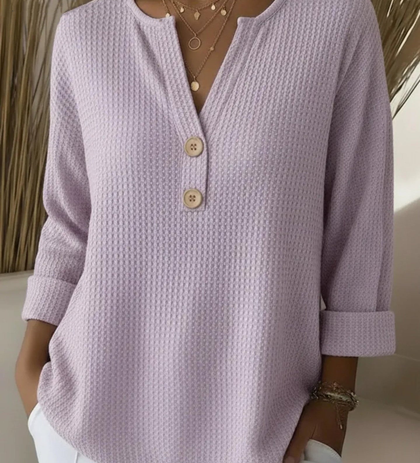 Lucinda | Top Henley na Guziki