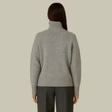Dagmara | Sweter z Wysokim Kolnierzem, Luzny, z Mieszanki Welny