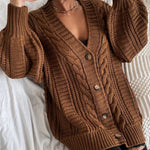 Bozena | Kardigan Oversize z Warkoczowym Splotem