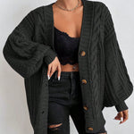 Bozena | Kardigan Oversize z Warkoczowym Splotem