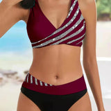 Sylwia – Bikini z Nadrukiem w Ciepłych Tonach