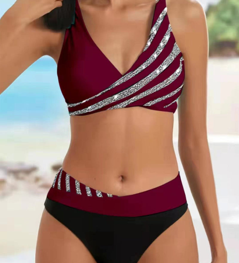 Sylwia – Bikini z Nadrukiem w Ciepłych Tonach