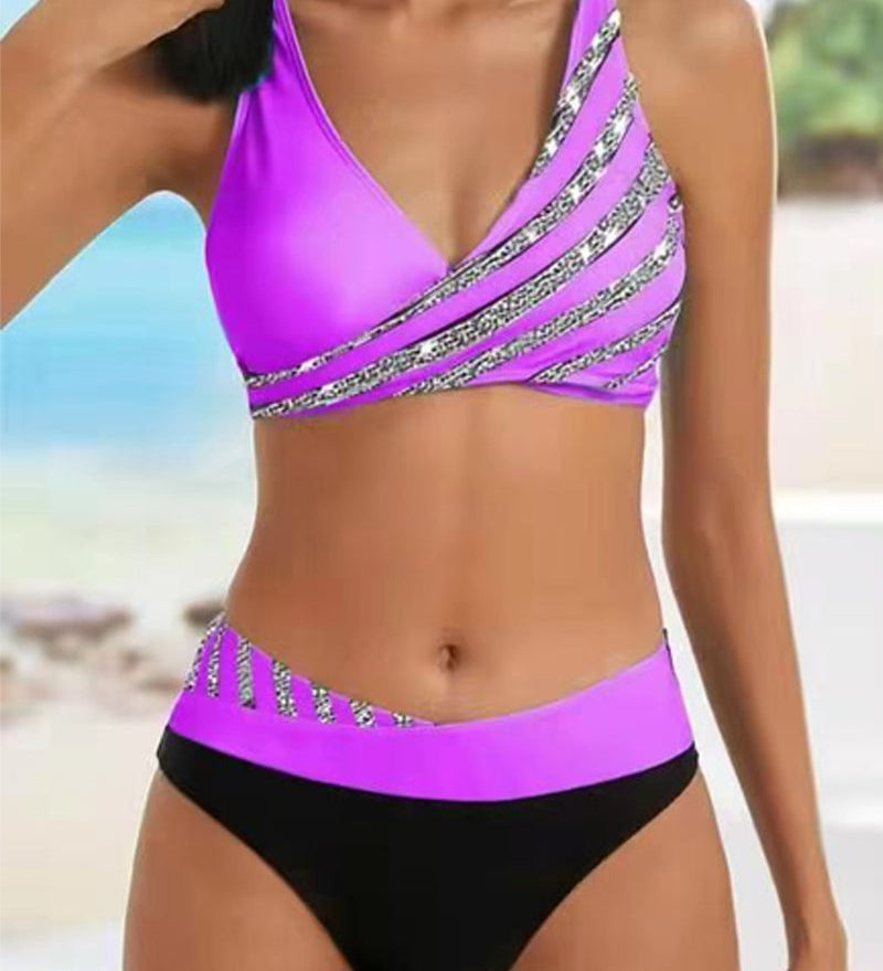 Sylwia – Bikini z Nadrukiem w Ciepłych Tonach