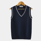 Męski Wygodny Bezrękawnik V-Neck do Stylizacji Warstwowej